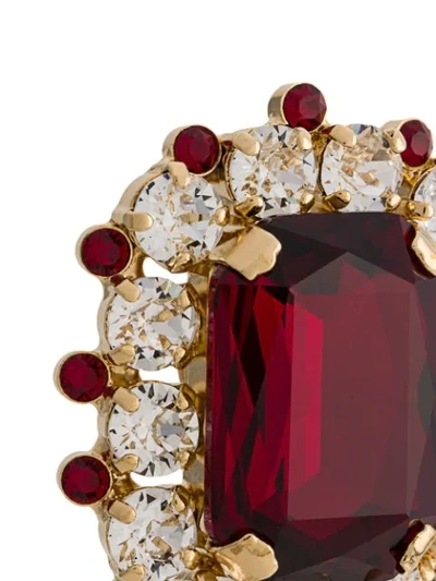 Shop Dolce & Gabbana Oversized Embellished Clip Earrings In Gold