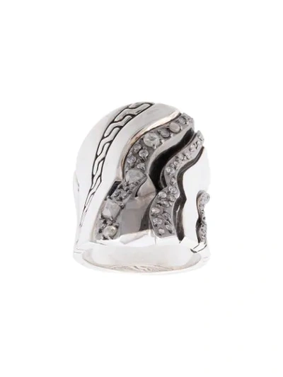Shop John Hardy Lahar Diamond Saddle Ring In Silver