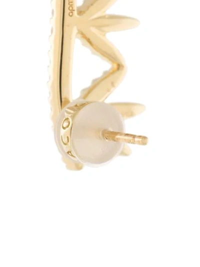 Shop Apm Monaco Crystal Ear Crawler And Drop Earrnig In Gold