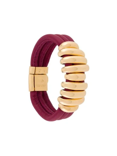 Shop Bottega Veneta Nine Ring Bracelet In Red
