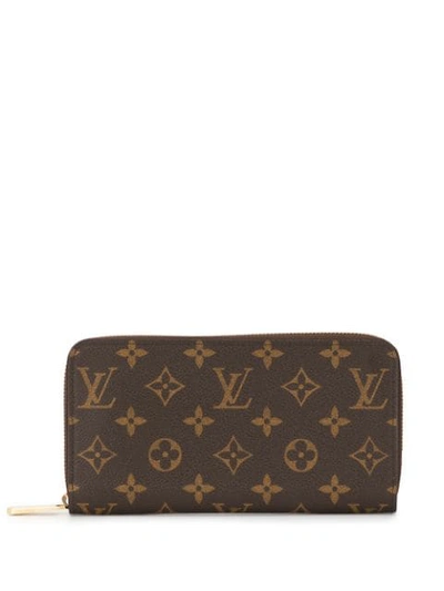 Pre-owned Louis Vuitton Zippy经典印花钱包 In Brown