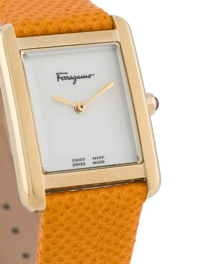 Shop Ferragamo Portrait Lady 24x32mm Watch In Orange