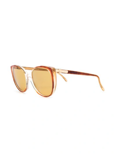 Pre-owned Saint Laurent 1980's Cat Eye Sunglasses In Orange