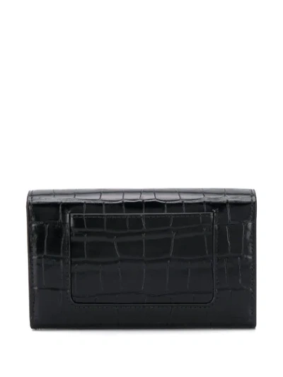 Shop Mulberry Darley Shiny Crocodile-effect Wallet In Black