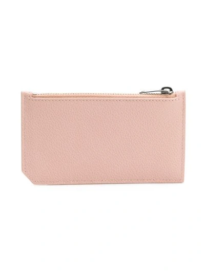 Shop Saint Laurent Pebbled Fragments Card Holder In Pink