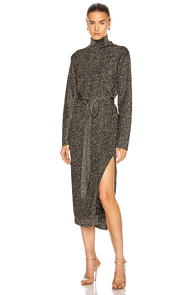 Nanushka Canaan Belted Lurex Dress In Black