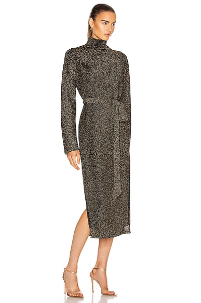 Nanushka Canaan Belted Lurex Dress In Black
