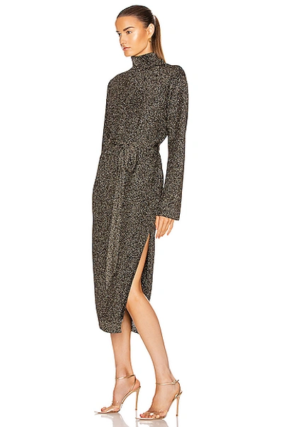 Nanushka Canaan Belted Lurex Dress In Black