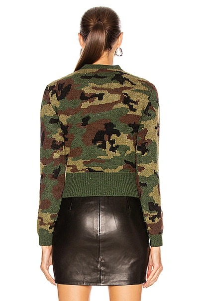 Shop Miu Miu Crew Neck Sweater In Camo