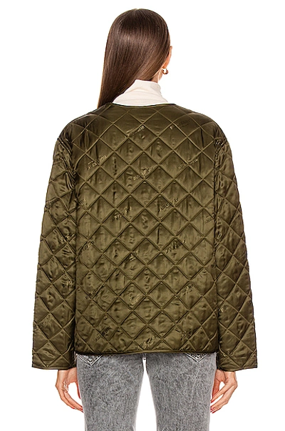 Shop Burberry Bardsey Print Jacket In Olive