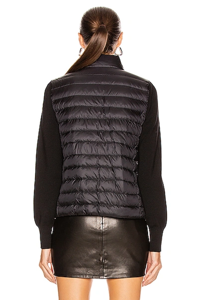 Shop Moncler Cardigan Tricot Jacket In Black