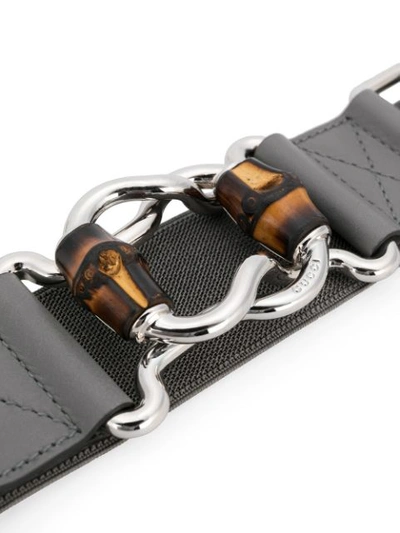 Shop Gucci Interlocking Gg Buckle Belt In Grey