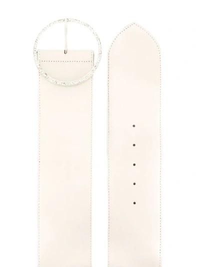 Shop Alessandra Rich Embellished Wide Belt In White