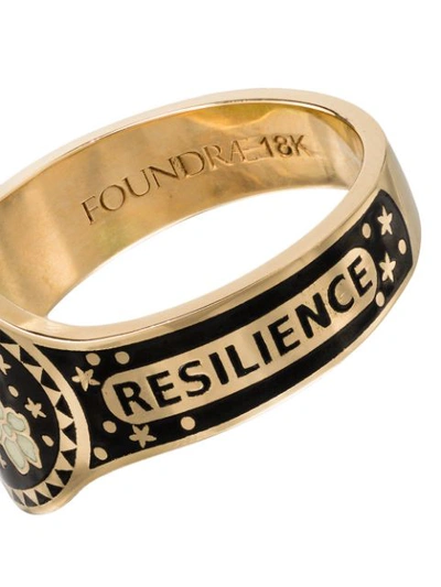 Shop Foundrae 18k Yellow Gold Resilience Ring In Yellow Gold / Black