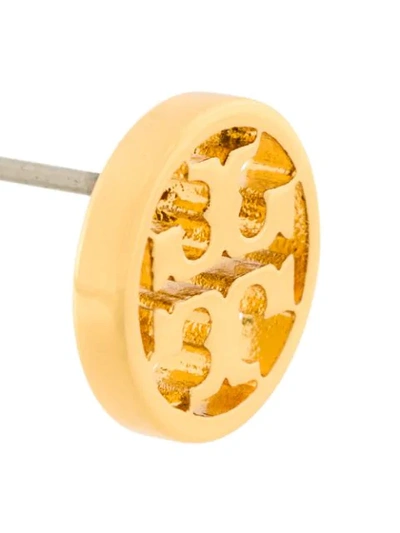Shop Tory Burch Miller Logo Stud Earrings In Gold