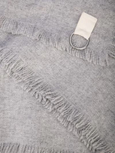 Shop Tibi Fringe Detail Scarf In Grey