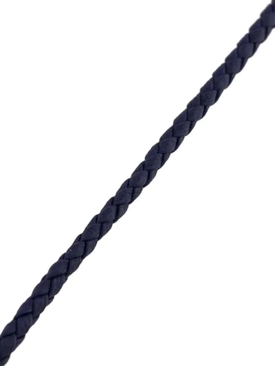 Shop Bottega Veneta Woven Knot Bracelet In Blue