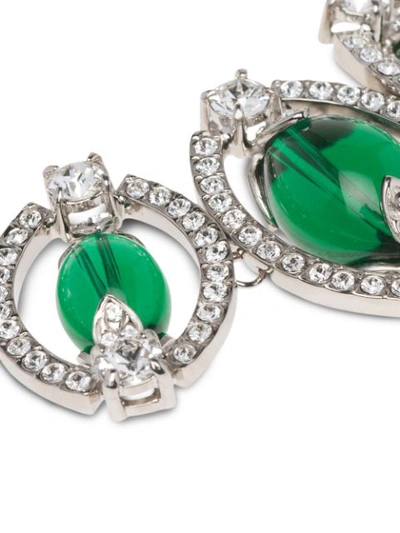 Shop Miu Miu Embellished Beads Bracelet In Green