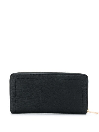 Shop Liu •jo Textured Zip-around Wallet In Black