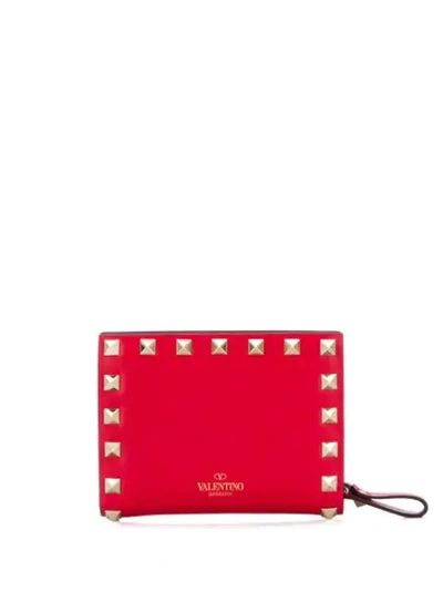 Shop Valentino Rockstud Wallet In Red