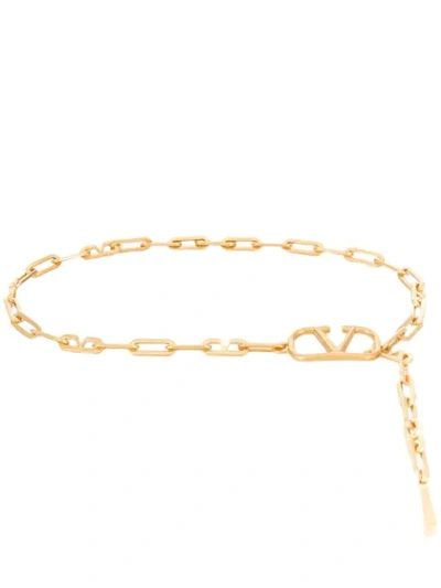 Shop Valentino Go Logo Chain Belt In Gold