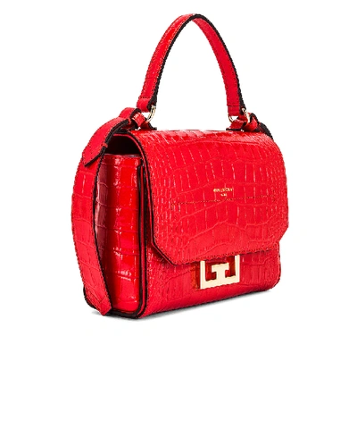 Shop Givenchy Mini Eden Embossed Croc Bag In Red