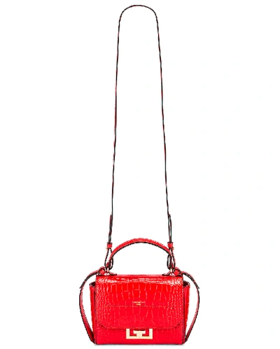 Shop Givenchy Mini Eden Embossed Croc Bag In Red