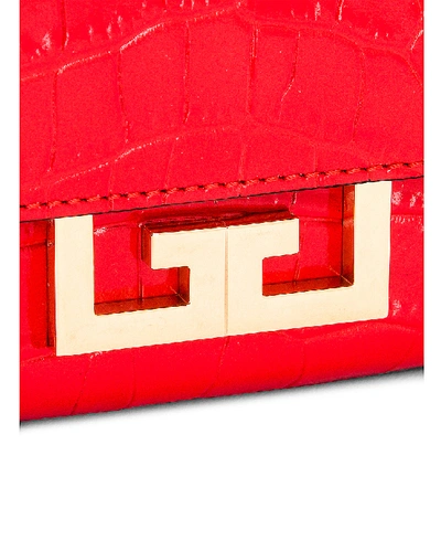 Shop Givenchy Mini Eden Embossed Croc Bag In Red