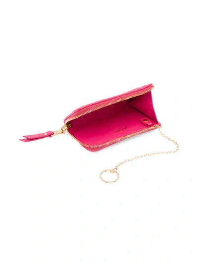 Shop Miu Miu Matelassé Key Holder In Pink