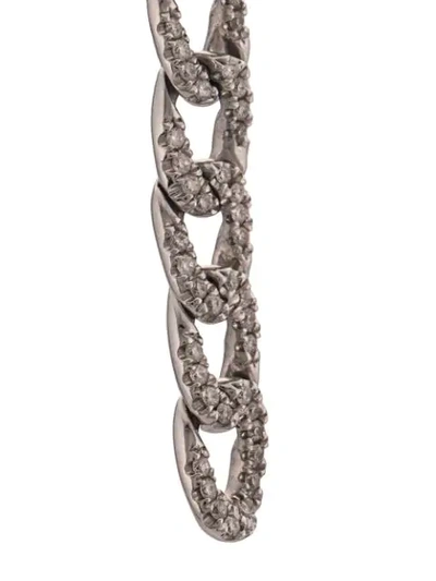 Shop Anita Ko 18kt White Gold Long Diamond Chain Link Earrings In Silver