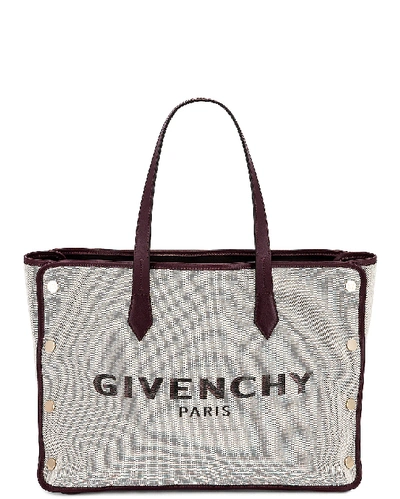 Shop Givenchy Medium Bond Canvas & Leather Tote In Aubergine