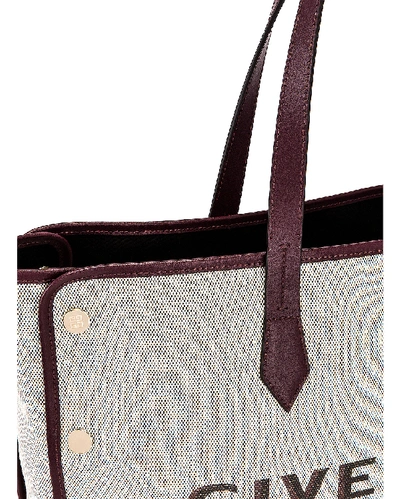 Shop Givenchy Medium Bond Canvas & Leather Tote In Aubergine