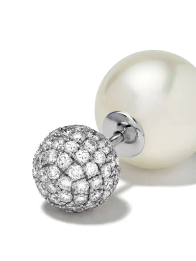 Shop Yoko London 18kt White Gold Duet South Sea Pearl And Diamond Earrings In 7