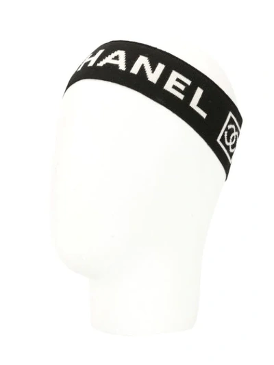 Pre-owned Chanel Sports Line Logo Hairband In White