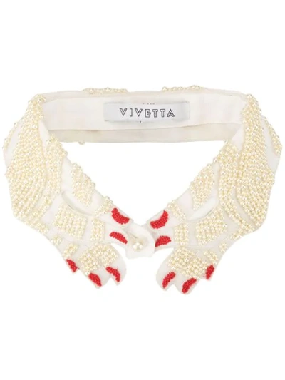 Shop Vivetta Beaded Hands Collar In White