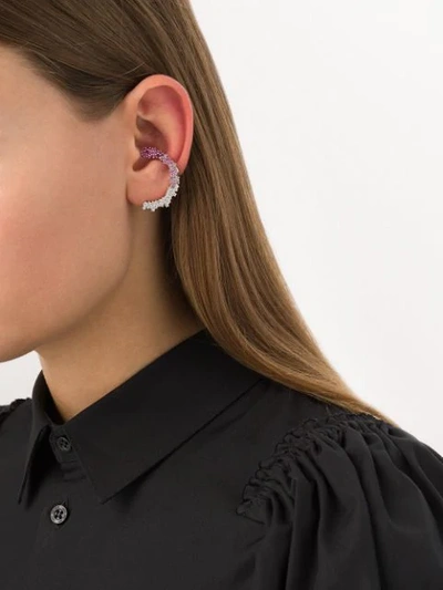 Shop Ana Khouri 18kt 'marie' Ear Cuff Aus Weissgold Mit Diamanten In Silver