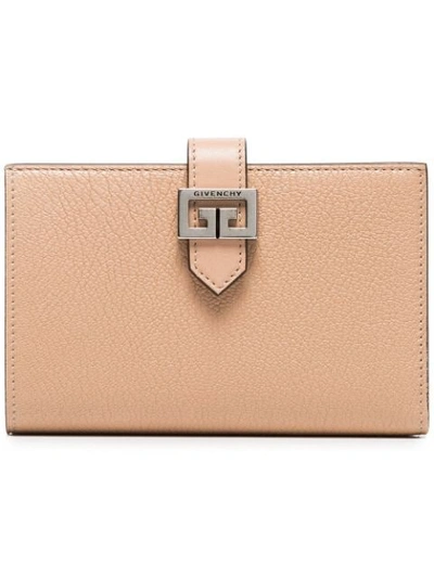 Shop Givenchy Gv3 Foldover Wallet In Neutrals