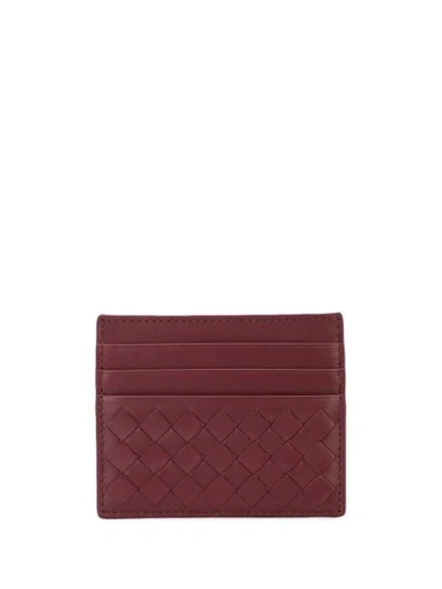 Shop Bottega Veneta Intrecciato Cardholder In Red