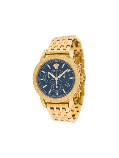 Shop Versace Sport Tech 40mm Chronograph Watch In Gold