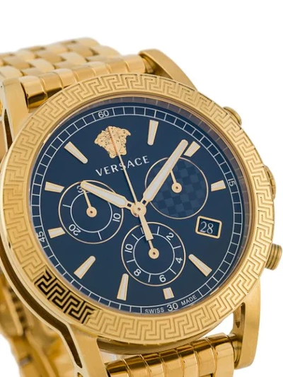 Shop Versace Sport Tech 40mm Chronograph Watch In Gold