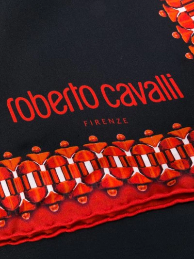 Shop Roberto Cavalli Floral Print Scarf In Black