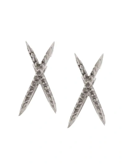 Shop Alancrocetti Studded Spike Earrings In Silver