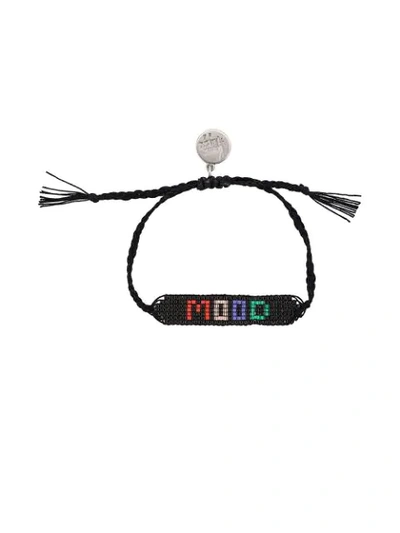 Shop Venessa Arizaga Mood Beaded Bracelet In Black