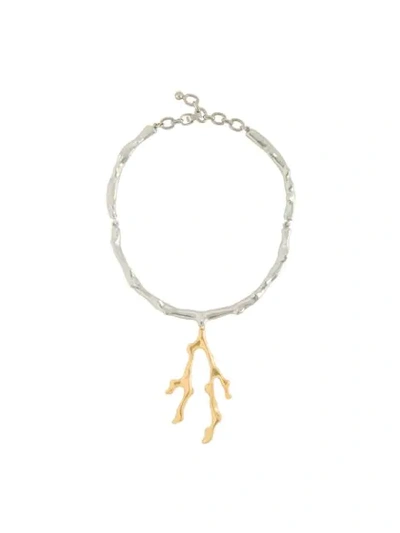 Shop Chloé Coral Branch Necklace In Gold