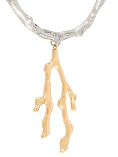 Shop Chloé Coral Branch Necklace In Gold