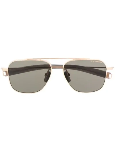 Shop Dita Eyewear Lsa-102 Pilot-frame Sunglasses In Gold