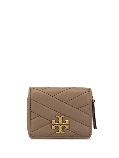 Shop Tory Burch Kira Quilted Bifold Wallet In Brown