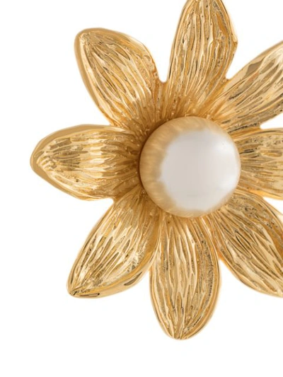 Shop Aurelie Bidermann Primavera Daisy Pearl Earrings In Gold