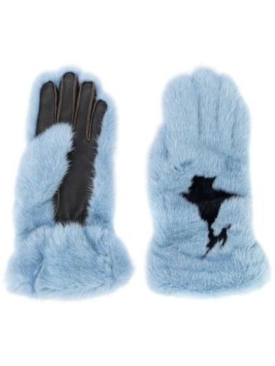 Shop Marni Two-tone Fur Gloves In Bob81