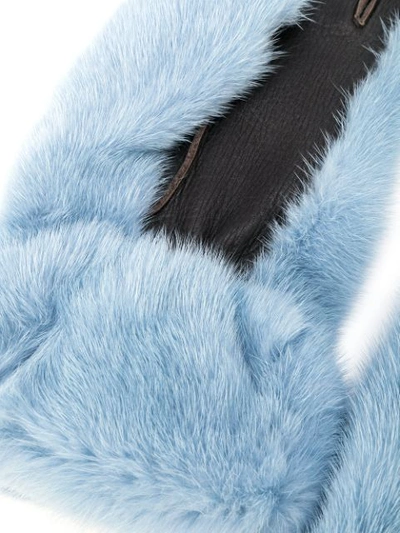 TWO-TONE FUR GLOVES